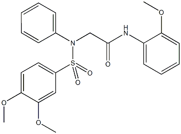 2-{[(3,4-dimethoxyphenyl)sulfonyl]anilino}-N-(2-methoxyphenyl)acetamide 结构式