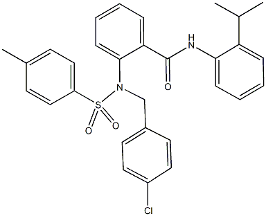 2-{(4-chlorobenzyl)[(4-methylphenyl)sulfonyl]amino}-N-(2-isopropylphenyl)benzamide 结构式