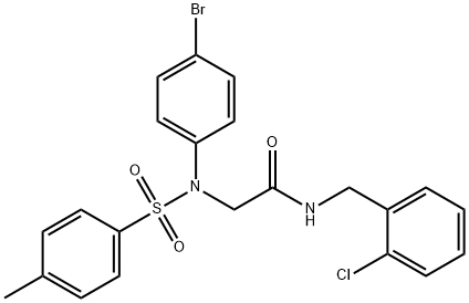 2-{4-bromo[(4-methylphenyl)sulfonyl]anilino}-N-(2-chlorobenzyl)acetamide 结构式