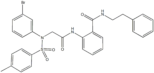 2-[({3-bromo[(4-methylphenyl)sulfonyl]anilino}acetyl)amino]-N-(2-phenylethyl)benzamide 结构式