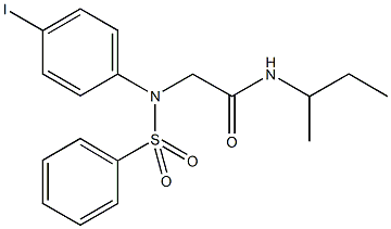 N-(sec-butyl)-2-[4-iodo(phenylsulfonyl)anilino]acetamide 结构式