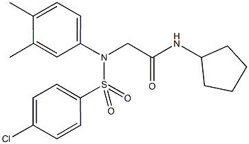 2-{[(4-chlorophenyl)sulfonyl]-3,4-dimethylanilino}-N-cyclopentylacetamide 结构式