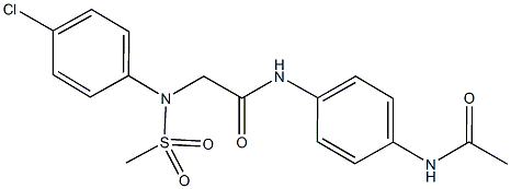 N-[4-(acetylamino)phenyl]-2-[4-chloro(methylsulfonyl)anilino]acetamide 结构式