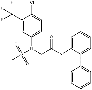 N-[1,1'-biphenyl]-2-yl-2-[4-chloro(methylsulfonyl)-3-(trifluoromethyl)anilino]acetamide 结构式