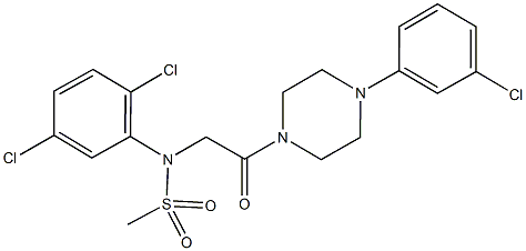 N-{2-[4-(3-chlorophenyl)-1-piperazinyl]-2-oxoethyl}-N-(2,5-dichlorophenyl)methanesulfonamide 结构式