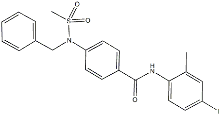 4-[benzyl(methylsulfonyl)amino]-N-(4-iodo-2-methylphenyl)benzamide 结构式