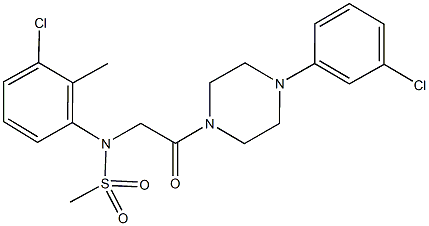 N-(3-chloro-2-methylphenyl)-N-{2-[4-(3-chlorophenyl)-1-piperazinyl]-2-oxoethyl}methanesulfonamide 结构式