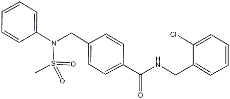 N-(2-chlorobenzyl)-4-{[(methylsulfonyl)anilino]methyl}benzamide 结构式