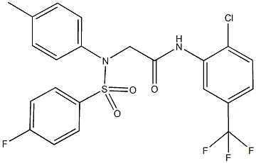 N-[2-chloro-5-(trifluoromethyl)phenyl]-2-{[(4-fluorophenyl)sulfonyl]-4-methylanilino}acetamide 结构式