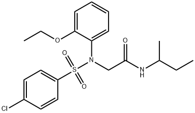 N-(sec-butyl)-2-{[(4-chlorophenyl)sulfonyl]-2-ethoxyanilino}acetamide 结构式