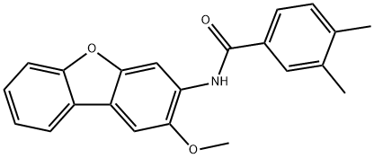 N-(2-methoxydibenzo[b,d]furan-3-yl)-3,4-dimethylbenzamide 结构式