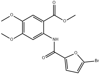 methyl 2-[(5-bromo-2-furoyl)amino]-4,5-dimethoxybenzoate 结构式