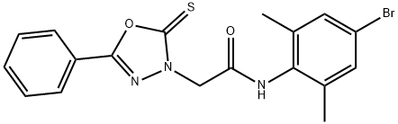 N-(4-bromo-2,6-dimethylphenyl)-2-(5-phenyl-2-thioxo-1,3,4-oxadiazol-3(2H)-yl)acetamide 结构式