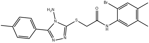 2-{[4-amino-5-(4-methylphenyl)-4H-1,2,4-triazol-3-yl]sulfanyl}-N-(2-bromo-4,5-dimethylphenyl)acetamide 结构式