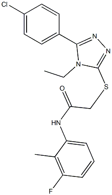 2-{[5-(4-chlorophenyl)-4-ethyl-4H-1,2,4-triazol-3-yl]sulfanyl}-N-(3-fluoro-2-methylphenyl)acetamide 结构式
