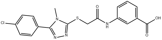 3-[({[5-(4-chlorophenyl)-4-methyl-4H-1,2,4-triazol-3-yl]sulfanyl}acetyl)amino]benzoic acid 结构式