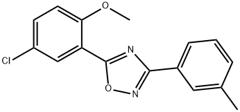 5-(5-chloro-2-methoxyphenyl)-3-(3-methylphenyl)-1,2,4-oxadiazole 结构式