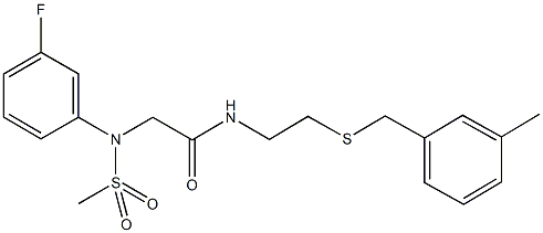 2-[3-fluoro(methylsulfonyl)anilino]-N-{2-[(3-methylbenzyl)sulfanyl]ethyl}acetamide 结构式