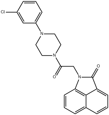 1-{2-[4-(3-chlorophenyl)-1-piperazinyl]-2-oxoethyl}benzo[cd]indol-2(1H)-one 结构式