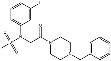 N-[2-(4-benzyl-1-piperazinyl)-2-oxoethyl]-N-(3-fluorophenyl)methanesulfonamide 结构式