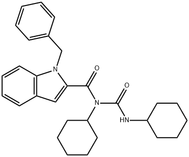 N-[(1-benzyl-1H-indol-2-yl)carbonyl]-N,N'-dicyclohexylurea 结构式