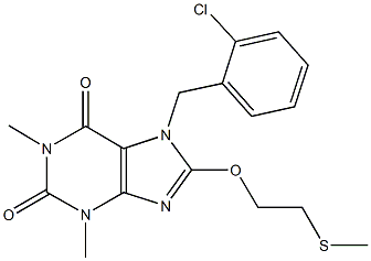 7-(2-chlorobenzyl)-1,3-dimethyl-8-[2-(methylsulfanyl)ethoxy]-3,7-dihydro-1H-purine-2,6-dione 结构式