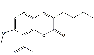 8-acetyl-3-butyl-7-methoxy-4-methyl-2H-chromen-2-one 结构式