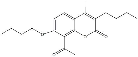 8-acetyl-7-butoxy-3-butyl-4-methyl-2H-chromen-2-one 结构式