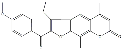 3-ethyl-2-(4-methoxybenzoyl)-5,9-dimethyl-7H-furo[3,2-g]chromen-7-one 结构式