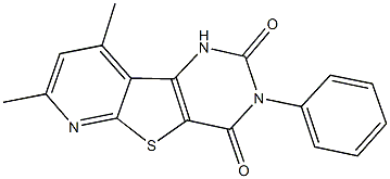 7,9-dimethyl-3-phenylpyrido[3',2':4,5]thieno[3,2-d]pyrimidine-2,4(1H,3H)-dione 结构式