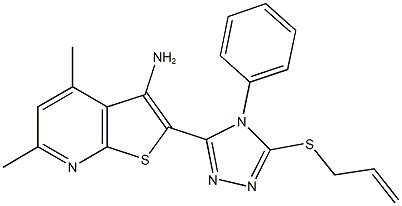 2-[5-(allylsulfanyl)-4-phenyl-4H-1,2,4-triazol-3-yl]-4,6-dimethylthieno[2,3-b]pyridin-3-ylamine 结构式