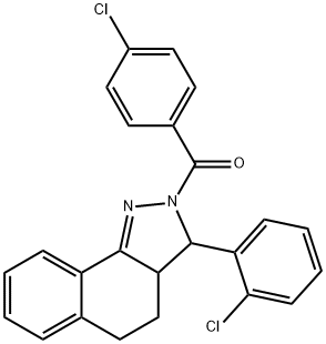 2-(4-chlorobenzoyl)-3-(2-chlorophenyl)-3,3a,4,5-tetrahydro-2H-benzo[g]indazole 结构式