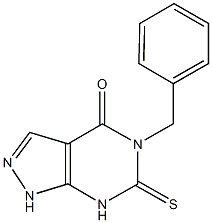 5-benzyl-6-thioxo-1,5,6,7-tetrahydro-4H-pyrazolo[3,4-d]pyrimidin-4-one 结构式