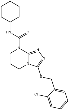 3-[(2-chlorobenzyl)sulfanyl]-N-cyclohexyl-6,7-dihydro[1,2,4]triazolo[4,3-a]pyrimidine-8(5H)-carboxamide 结构式