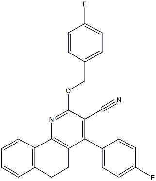 2-[(4-fluorobenzyl)oxy]-4-(4-fluorophenyl)-5,6-dihydrobenzo[h]quinoline-3-carbonitrile 结构式