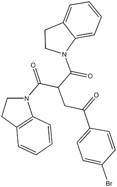 1-(4-bromophenyl)-4-(2,3-dihydro-1H-indol-1-yl)-3-(2,3-dihydro-1H-indol-1-ylcarbonyl)-4-oxo-1-butanone 结构式