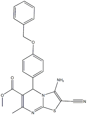 methyl 3-amino-5-[4-(benzyloxy)phenyl]-2-cyano-7-methyl-5H-[1,3]thiazolo[3,2-a]pyrimidine-6-carboxylate 结构式