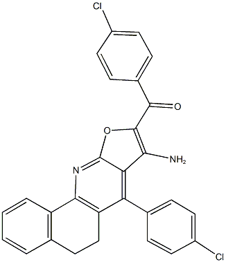 [8-amino-7-(4-chlorophenyl)-5,6-dihydrobenzo[h]furo[2,3-b]quinolin-9-yl](4-chlorophenyl)methanone 结构式