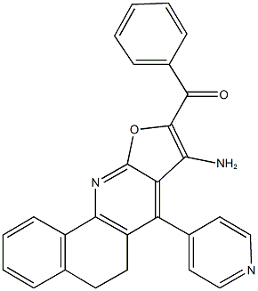 [8-amino-7-(4-pyridinyl)-5,6-dihydrobenzo[h]furo[2,3-b]quinolin-9-yl](phenyl)methanone 结构式