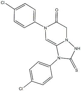 1,7-bis(4-chlorophenyl)-2-thioxo-1,2,3,7-tetrahydro[1,2,4]triazolo[1,5-a]pyrazin-6(5H)-one 结构式