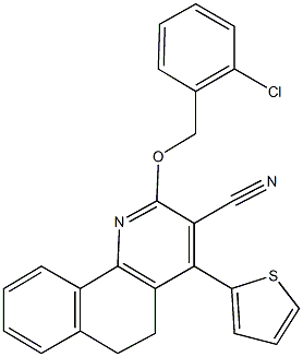 2-[(2-chlorobenzyl)oxy]-4-(2-thienyl)-5,6-dihydrobenzo[h]quinoline-3-carbonitrile 结构式