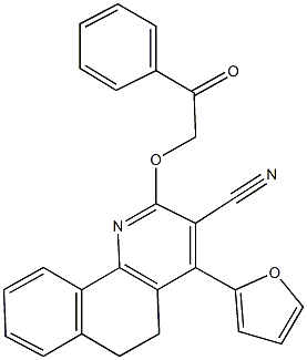 4-(2-furyl)-2-(2-oxo-2-phenylethoxy)-5,6-dihydrobenzo[h]quinoline-3-carbonitrile 结构式