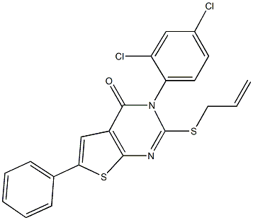 2-(allylsulfanyl)-3-(2,4-dichlorophenyl)-6-phenylthieno[2,3-d]pyrimidin-4(3H)-one 结构式