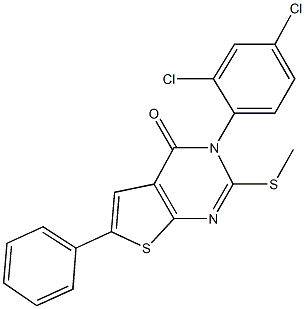 3-(2,4-dichlorophenyl)-2-(methylsulfanyl)-6-phenylthieno[2,3-d]pyrimidin-4(3H)-one 结构式