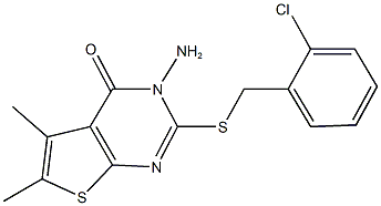 3-amino-2-[(2-chlorobenzyl)sulfanyl]-5,6-dimethylthieno[2,3-d]pyrimidin-4(3H)-one 结构式