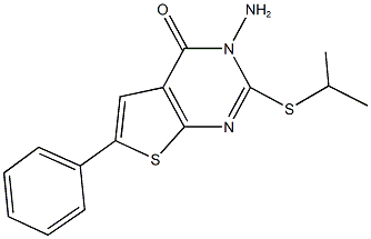 3-amino-2-(isopropylsulfanyl)-6-phenylthieno[2,3-d]pyrimidin-4(3H)-one 结构式
