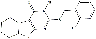 3-amino-2-[(2-chlorobenzyl)sulfanyl]-5,6,7,8-tetrahydro[1]benzothieno[2,3-d]pyrimidin-4(3H)-one 结构式