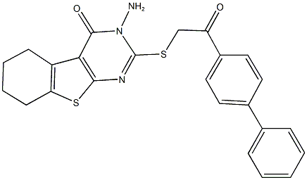 3-amino-2-[(2-[1,1'-biphenyl]-4-yl-2-oxoethyl)sulfanyl]-5,6,7,8-tetrahydro[1]benzothieno[2,3-d]pyrimidin-4(3H)-one 结构式