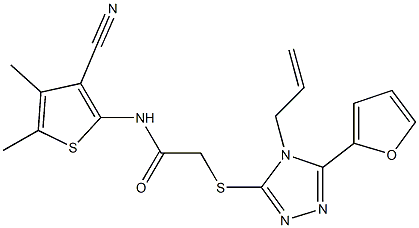 2-{[4-allyl-5-(2-furyl)-4H-1,2,4-triazol-3-yl]sulfanyl}-N-(3-cyano-4,5-dimethyl-2-thienyl)acetamide 结构式