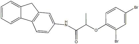 2-(2,4-dibromophenoxy)-N-(9H-fluoren-2-yl)propanamide 结构式